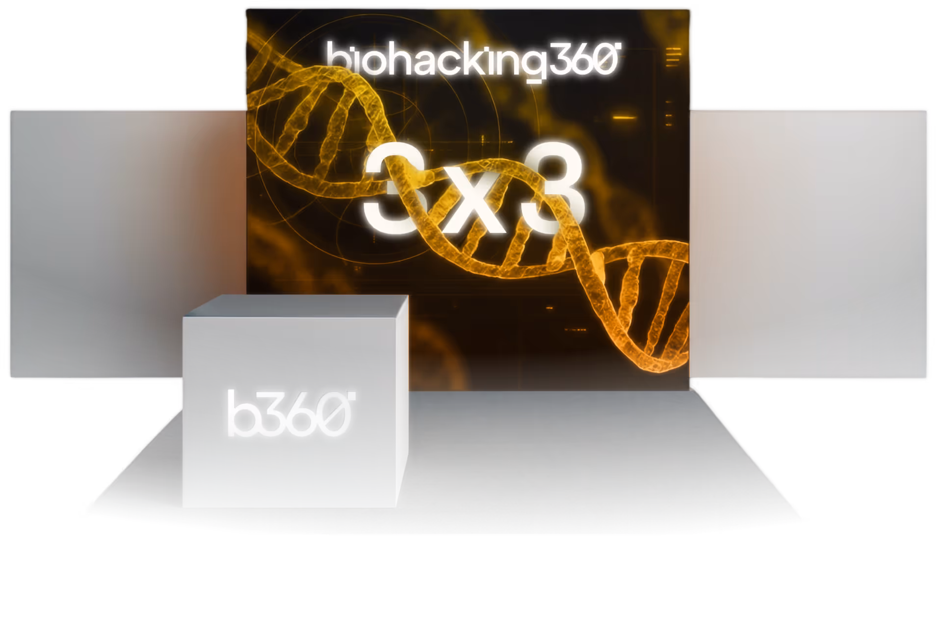 Exhibitor booth showcasing biohacking and longevity innovations at Biohacking360 Expo.